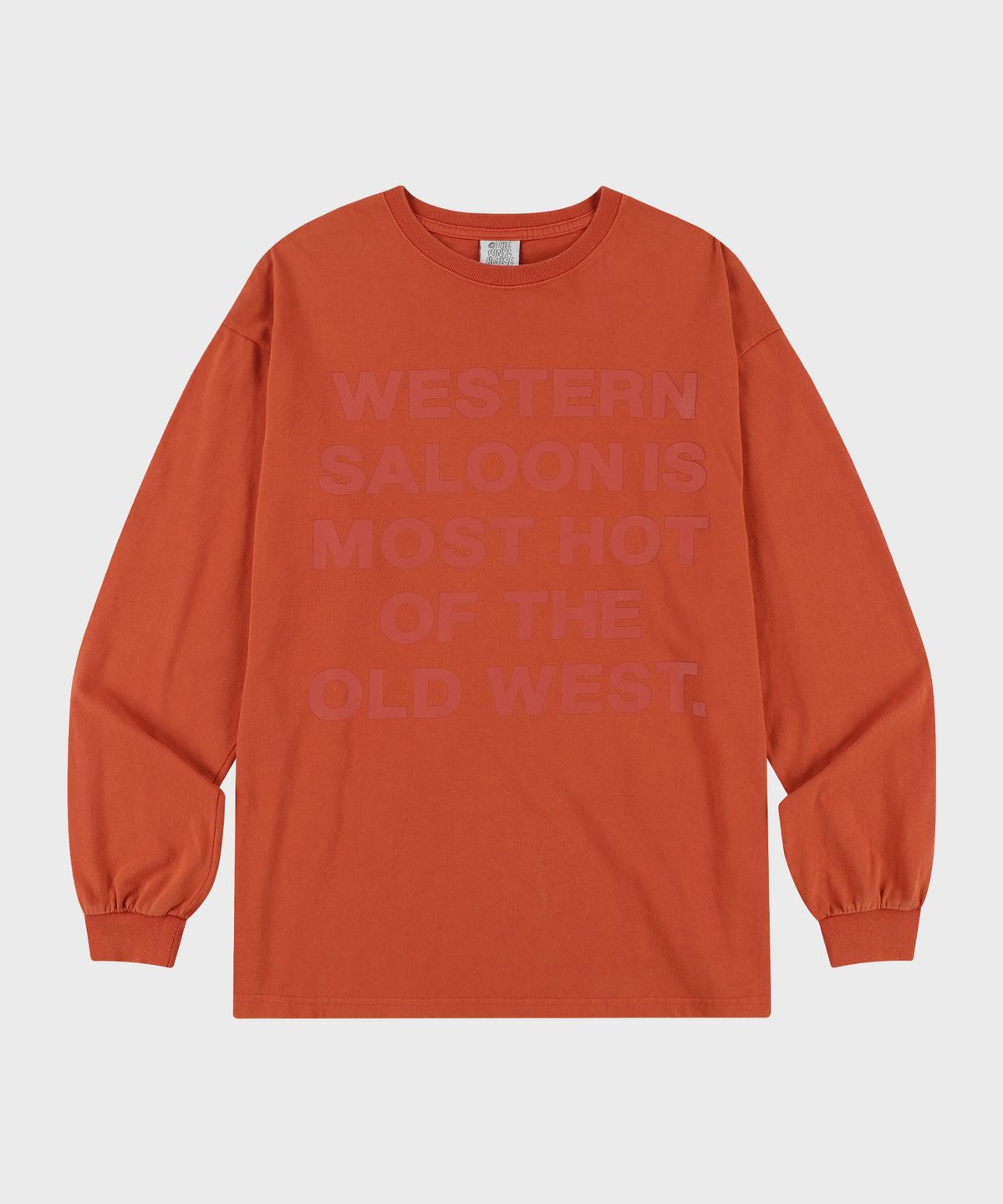 더바이닐하우스(THEVINYLHOUSE) OLD WEST TYPO LS TEE ORANGE