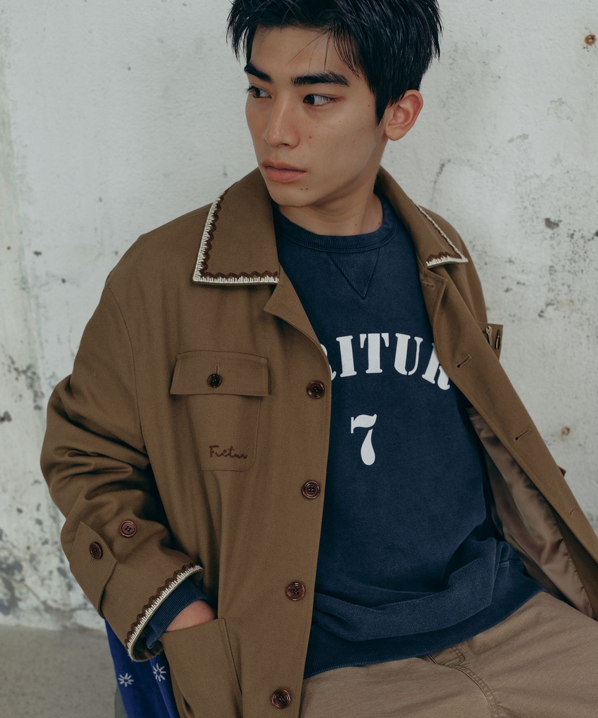 프리터(FRITUR) Embroidery Work Jacket Olive_F243JK02