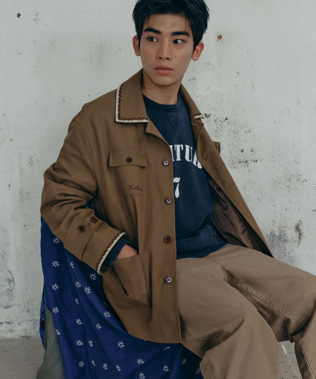 프리터(FRITUR) Embroidery Work Jacket Olive_F243JK02
