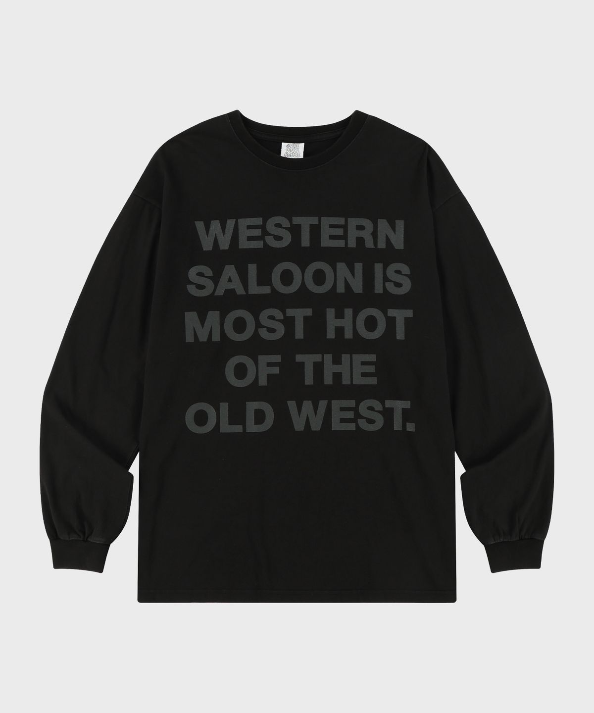 더바이닐하우스(THEVINYLHOUSE) OLD WEST TYPO LS TEE BLACK