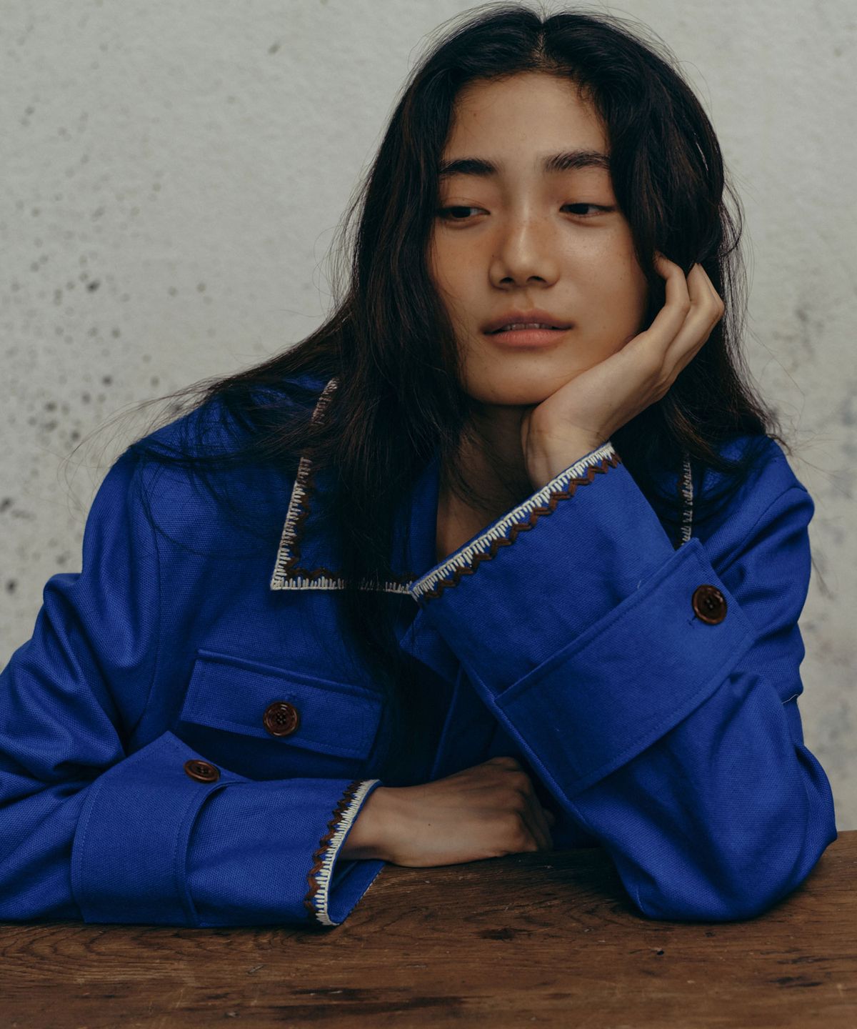 프리터(FRITUR) Embroidery Work Jacket Blue_F243JK02