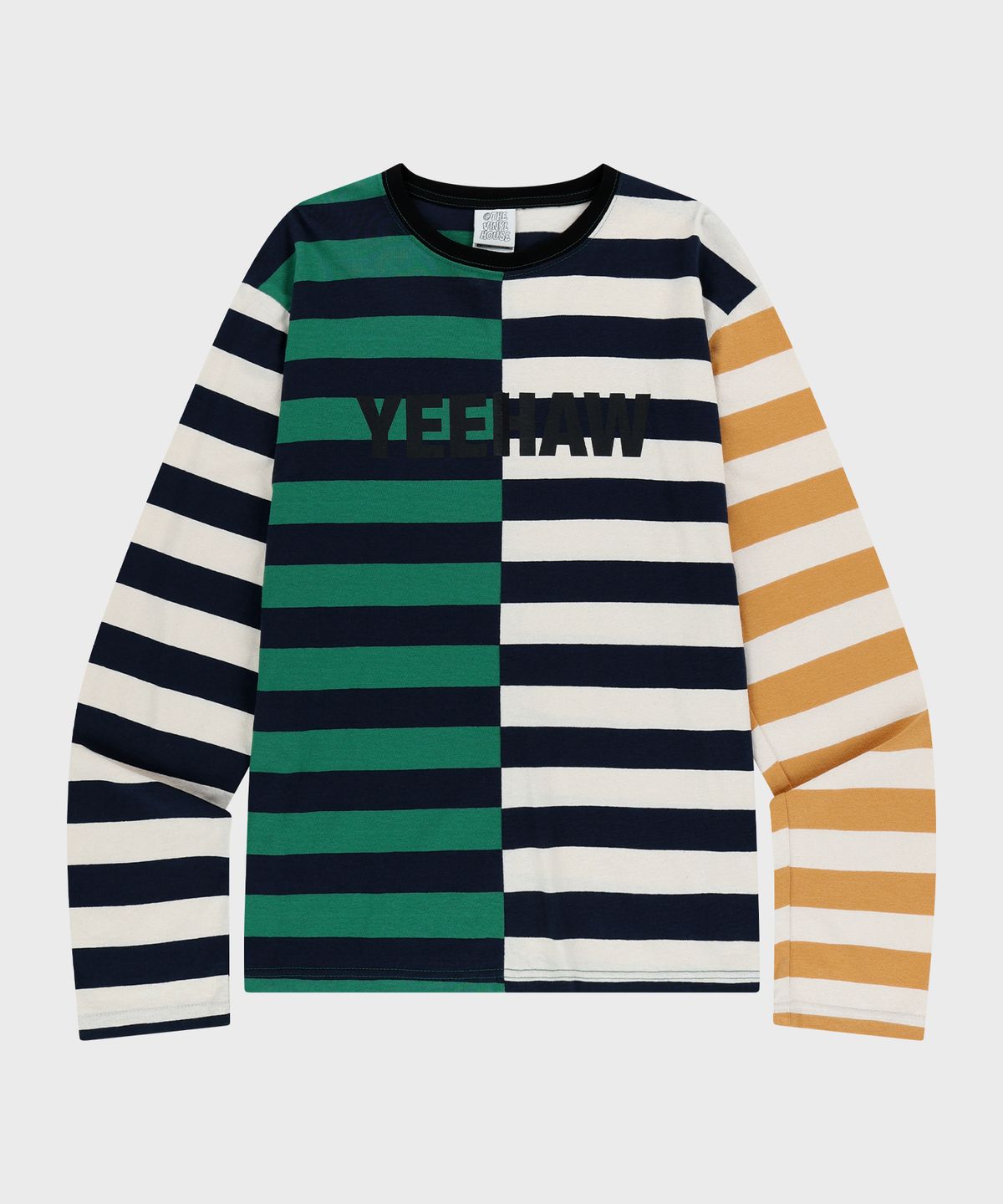 더바이닐하우스(THEVINYLHOUSE) PAINTING STRIPE LS TEE GREEN