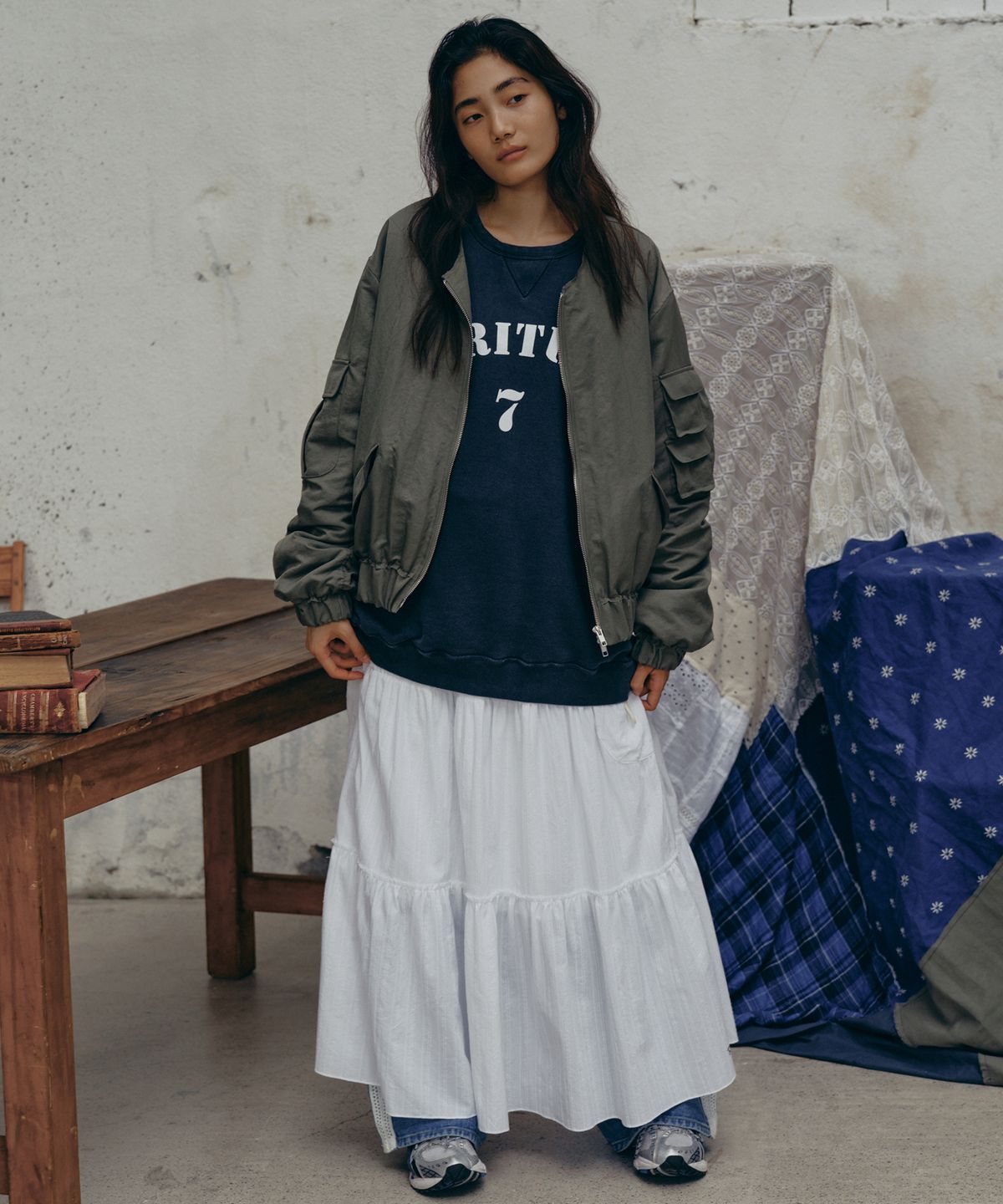 프리터(FRITUR) MA-1 Bomber Jacket Khaki_F243JP01
