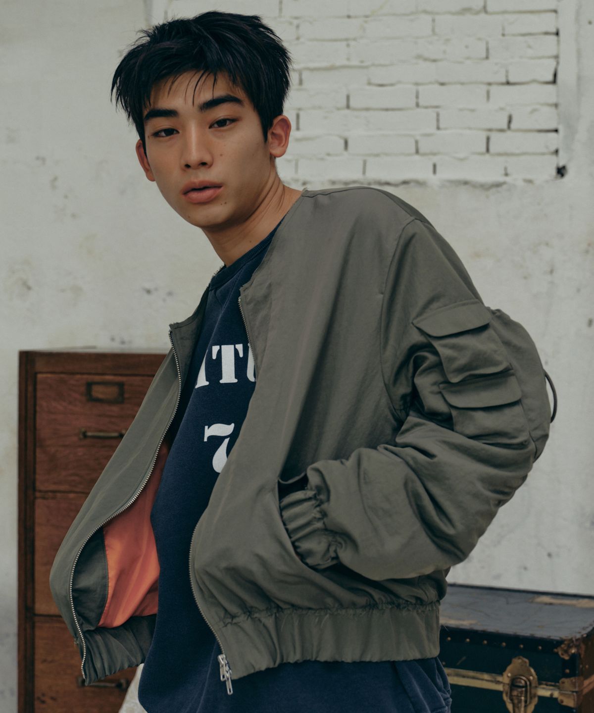 프리터(FRITUR) MA-1 Bomber Jacket Khaki_F243JP01