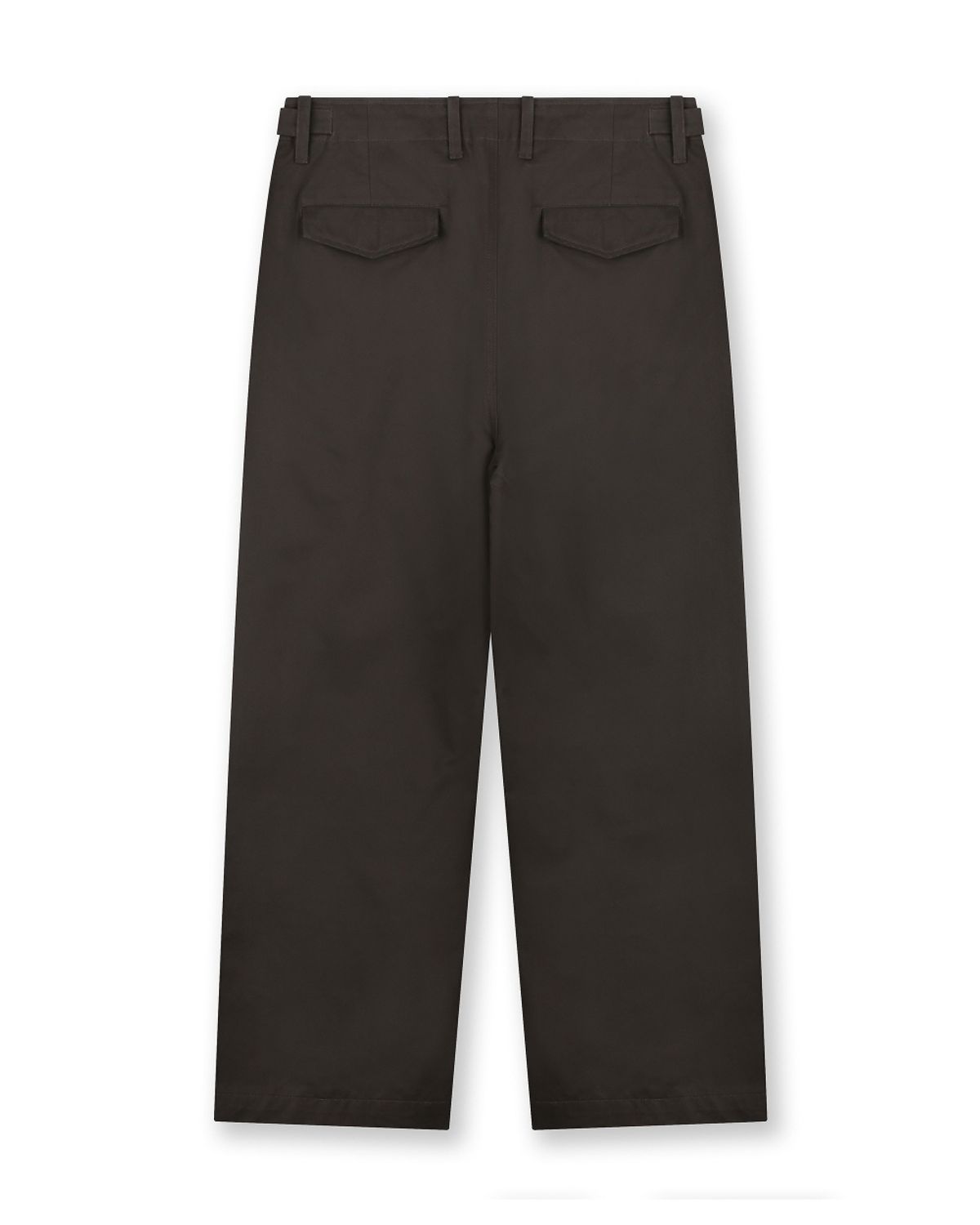 비슬로우(BESLOW) COTTON TWILL ONE TUCK PANTS DARK BROWN