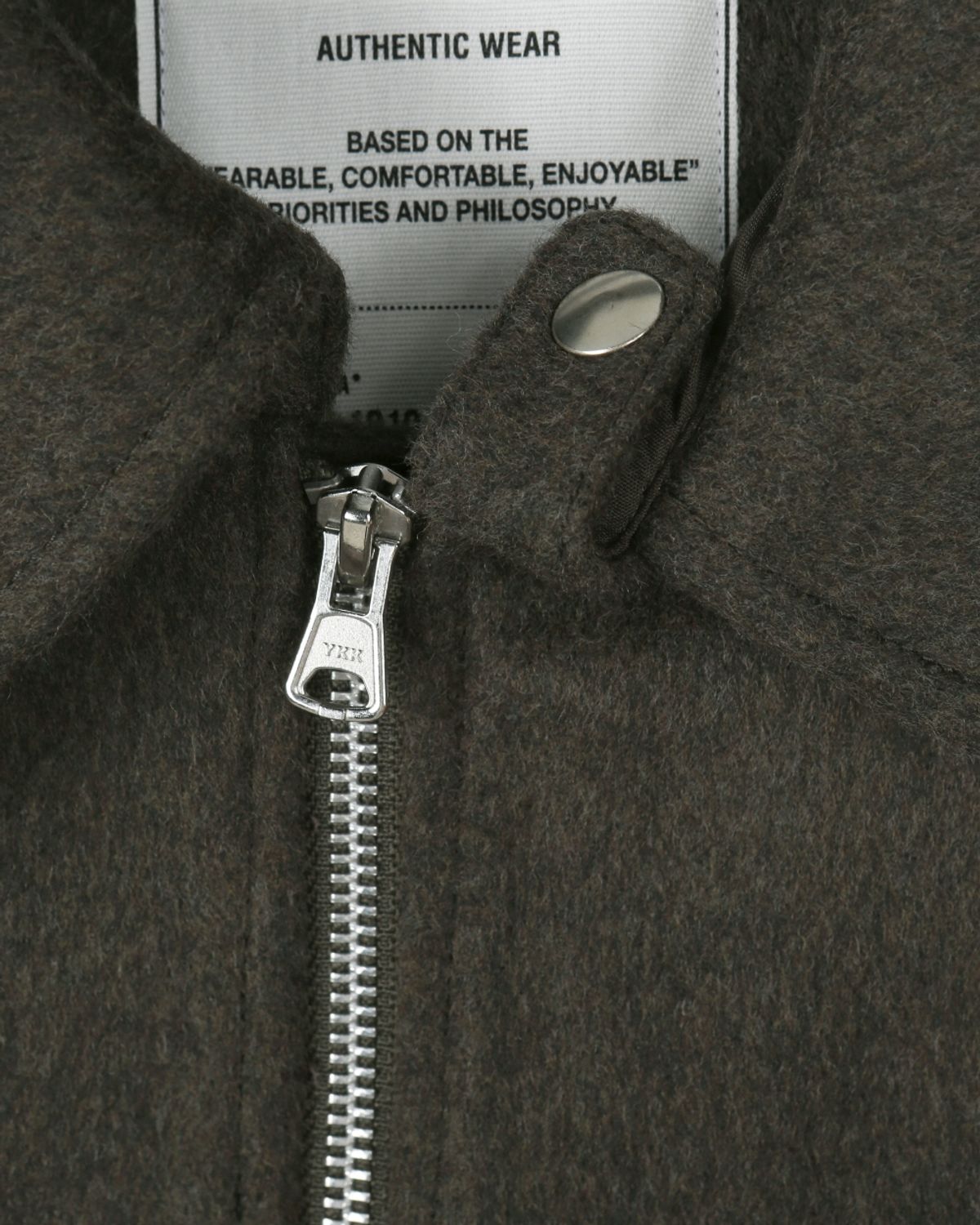 비슬로우(BESLOW) CASHMERE MILITARY ZIP-UP JACKET MELANGE DARK OLIVE