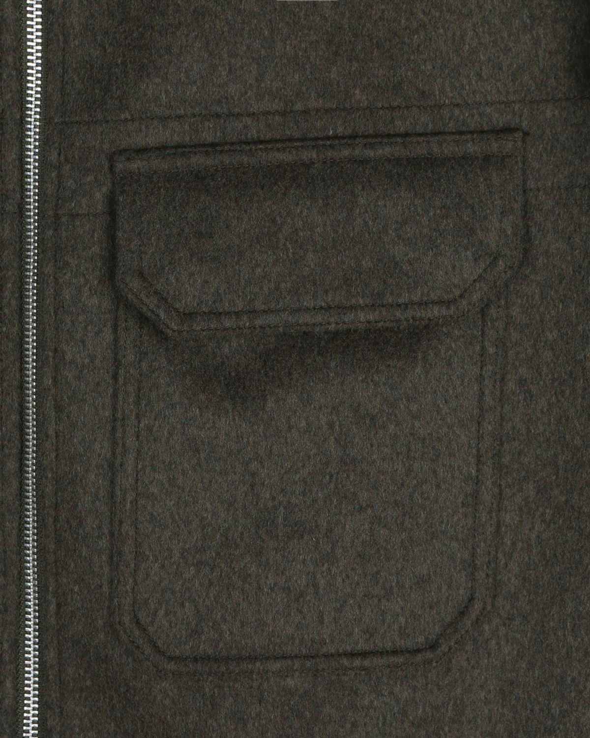 비슬로우(BESLOW) CASHMERE MILITARY ZIP-UP JACKET MELANGE DARK OLIVE