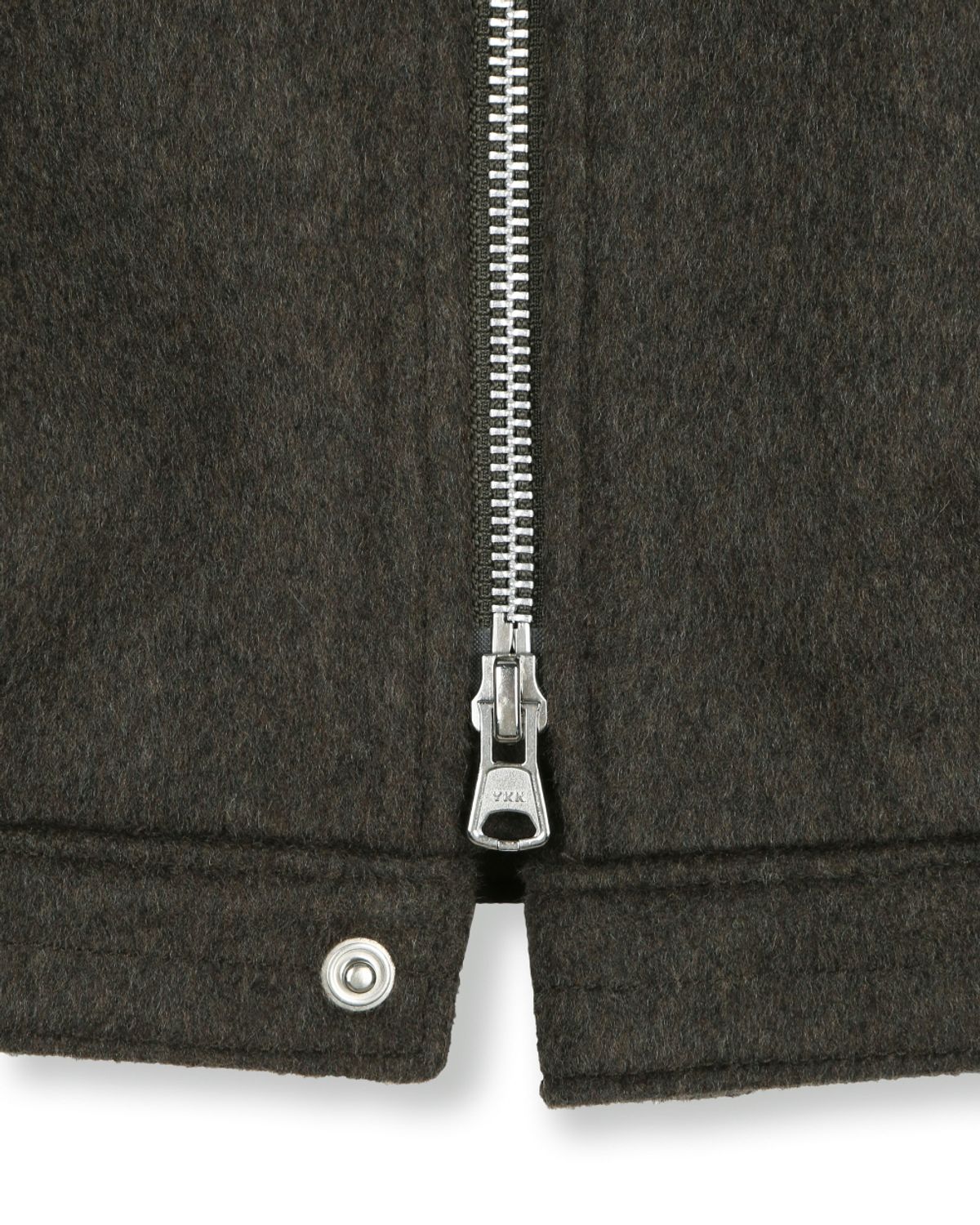 비슬로우(BESLOW) CASHMERE MILITARY ZIP-UP JACKET MELANGE DARK OLIVE