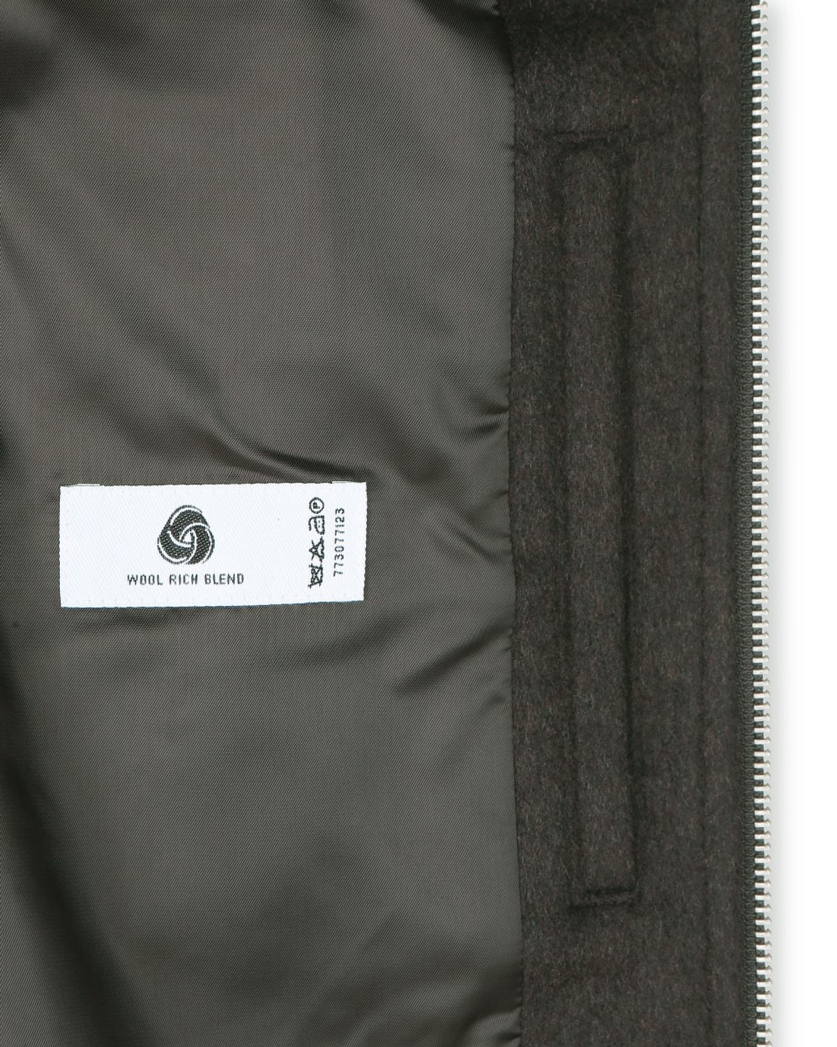비슬로우(BESLOW) CASHMERE MILITARY ZIP-UP JACKET MELANGE DARK OLIVE