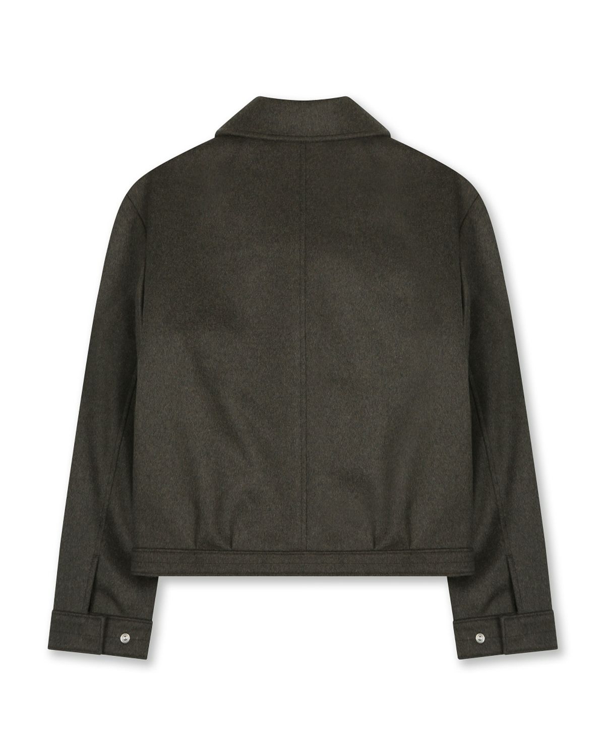 비슬로우(BESLOW) CASHMERE MILITARY ZIP-UP JACKET MELANGE DARK OLIVE