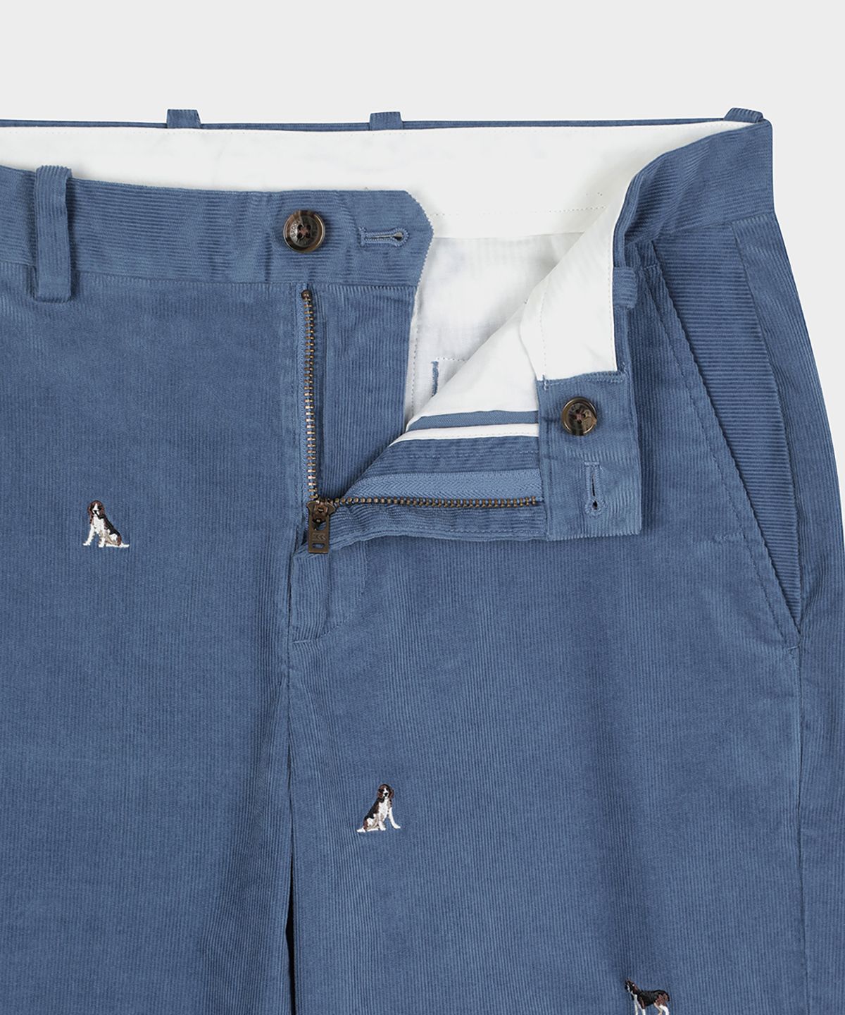 브룩스 브라더스(BROOKS BROTHERS) 레귤러핏 15W 비글 엠브로이더리 치노팬츠 (블루) (BBPCMM4765MEW)