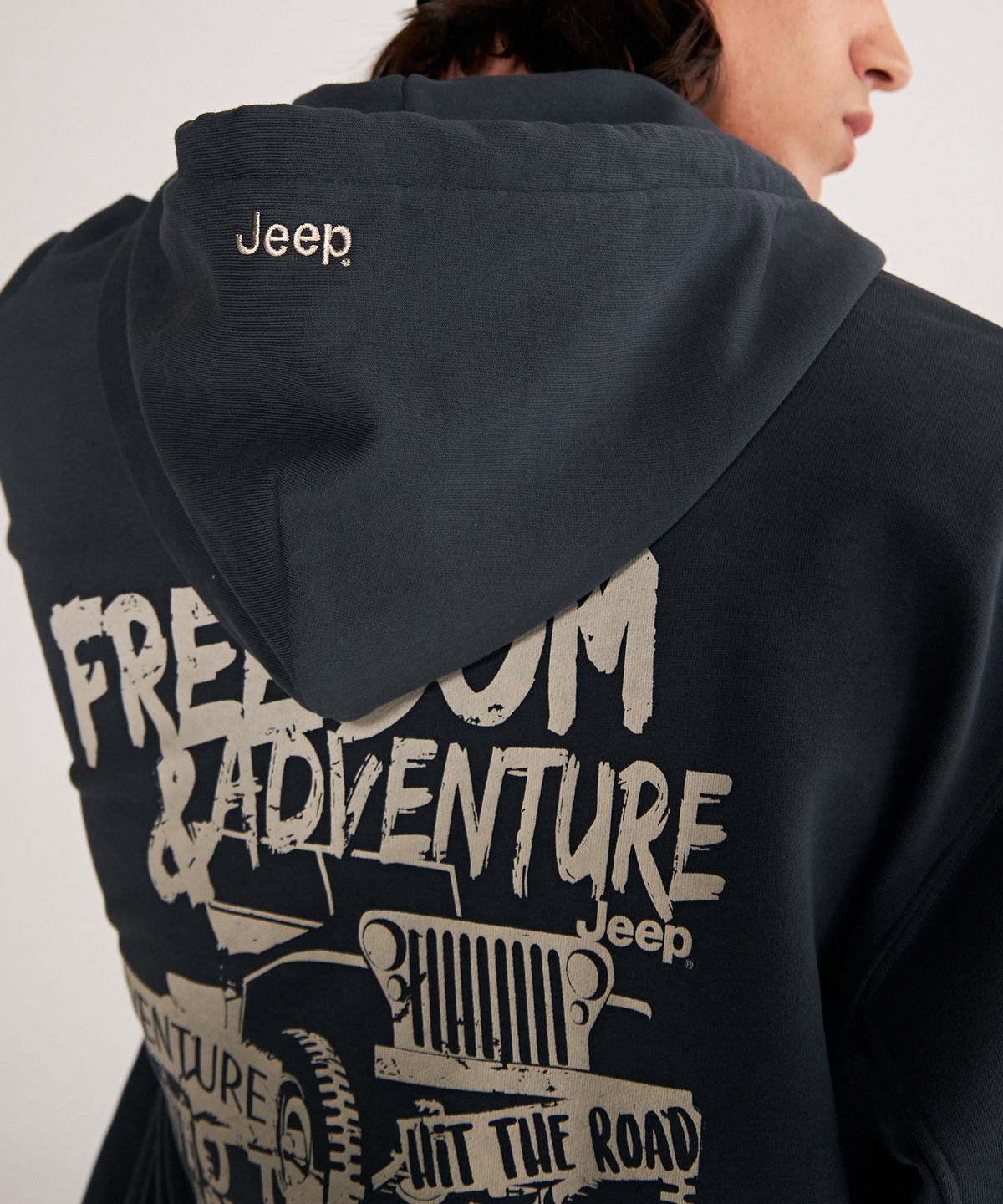 지프(JEEP) 그래픽 오버핏 후드집업 (JP5TZU013DG)