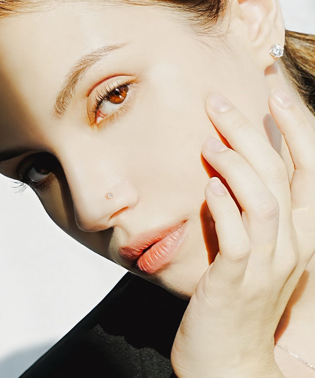 미니멀피어싱(MINIMALPIERCING) 14K 인터널 모이사나이트 다이아 라블렛 코피어싱 0.8mm