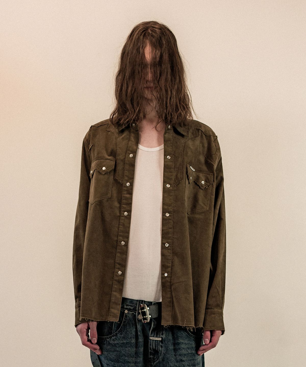 더바이닐하우스(THEVINYLHOUSE) CORDUROY WESTERN SHIRTS KHAKI