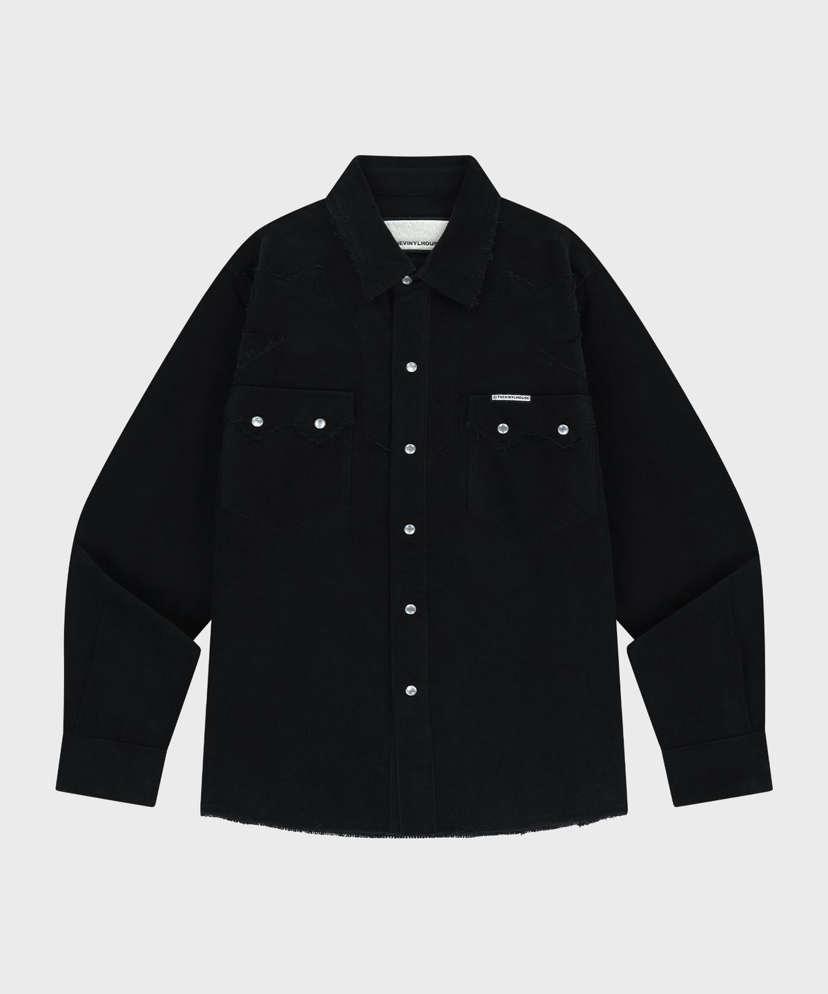 더바이닐하우스(THEVINYLHOUSE) CORDUROY WESTERN SHIRTS BLACK