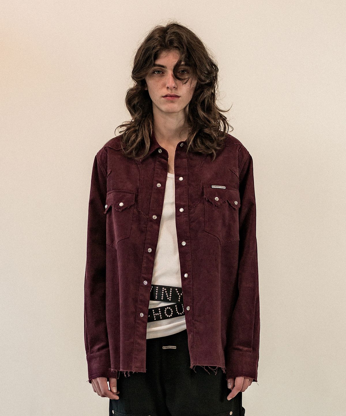 더바이닐하우스(THEVINYLHOUSE) CORDUROY WESTERN SHIRTS BURGUNDY