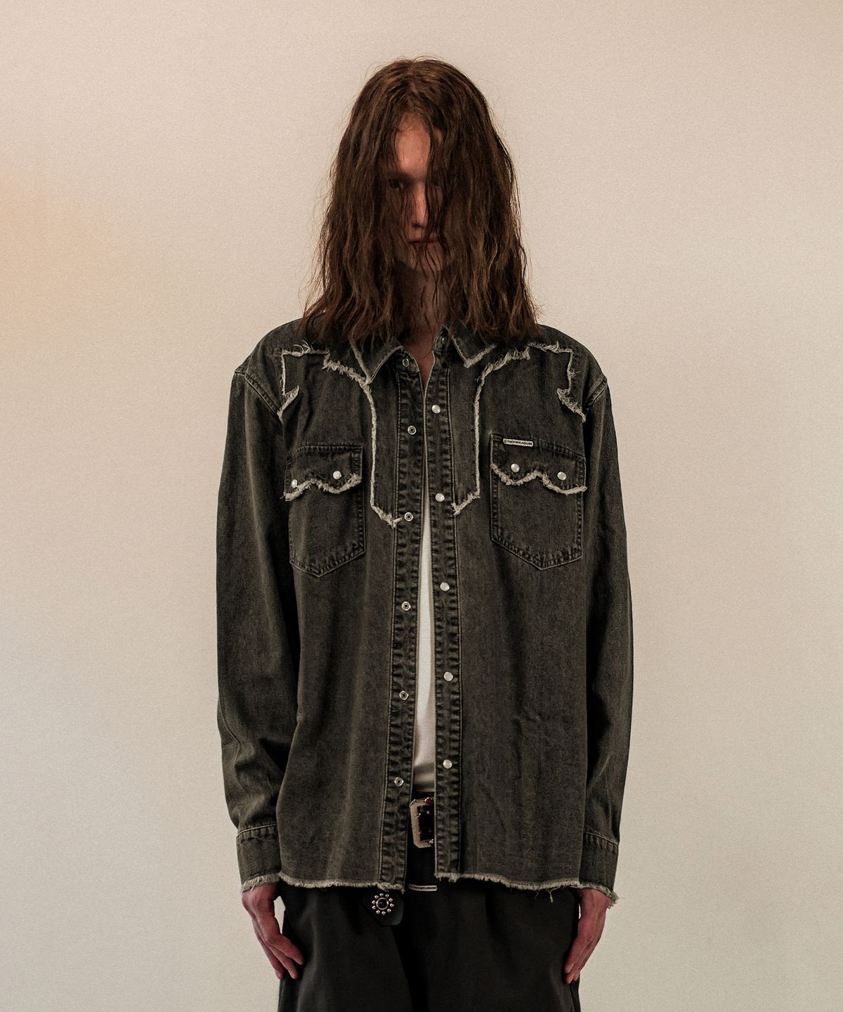 더바이닐하우스(THEVINYLHOUSE) WESTERN DENIM SHIRTS BLACK