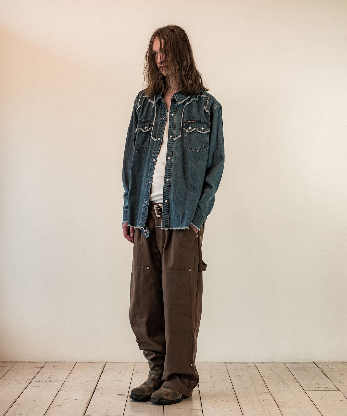 더바이닐하우스(THEVINYLHOUSE) WESTERN DENIM SHIRTS BLUE