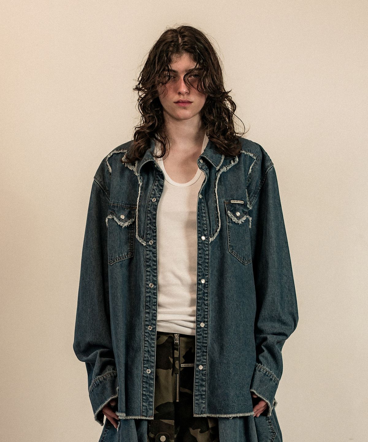 더바이닐하우스(THEVINYLHOUSE) WESTERN DENIM SHIRTS BLUE