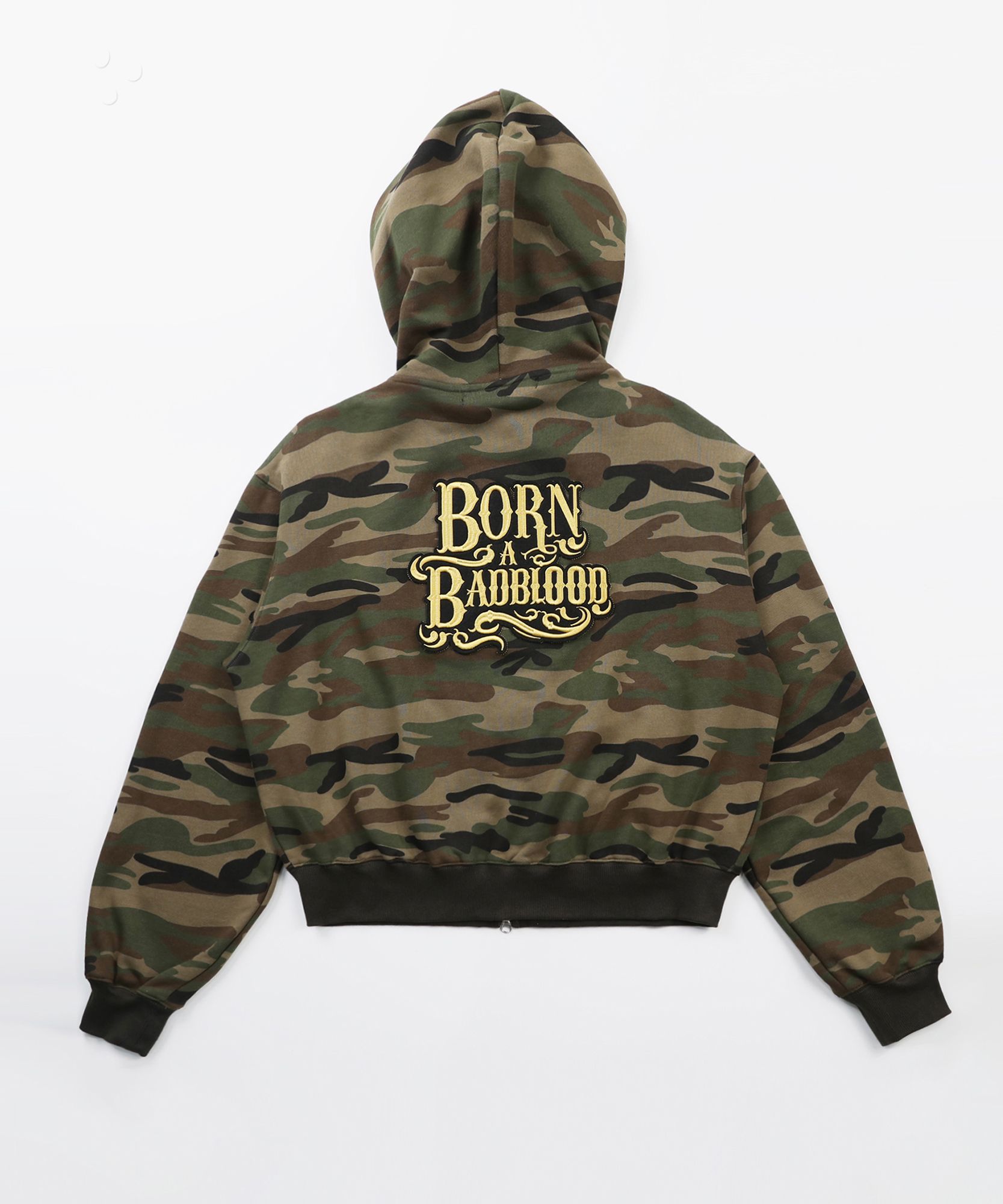 BADBLOOD カモ柄ジップパーカー MUSINSA | BADBLOOD Camo Hooded Zip-Up - Military