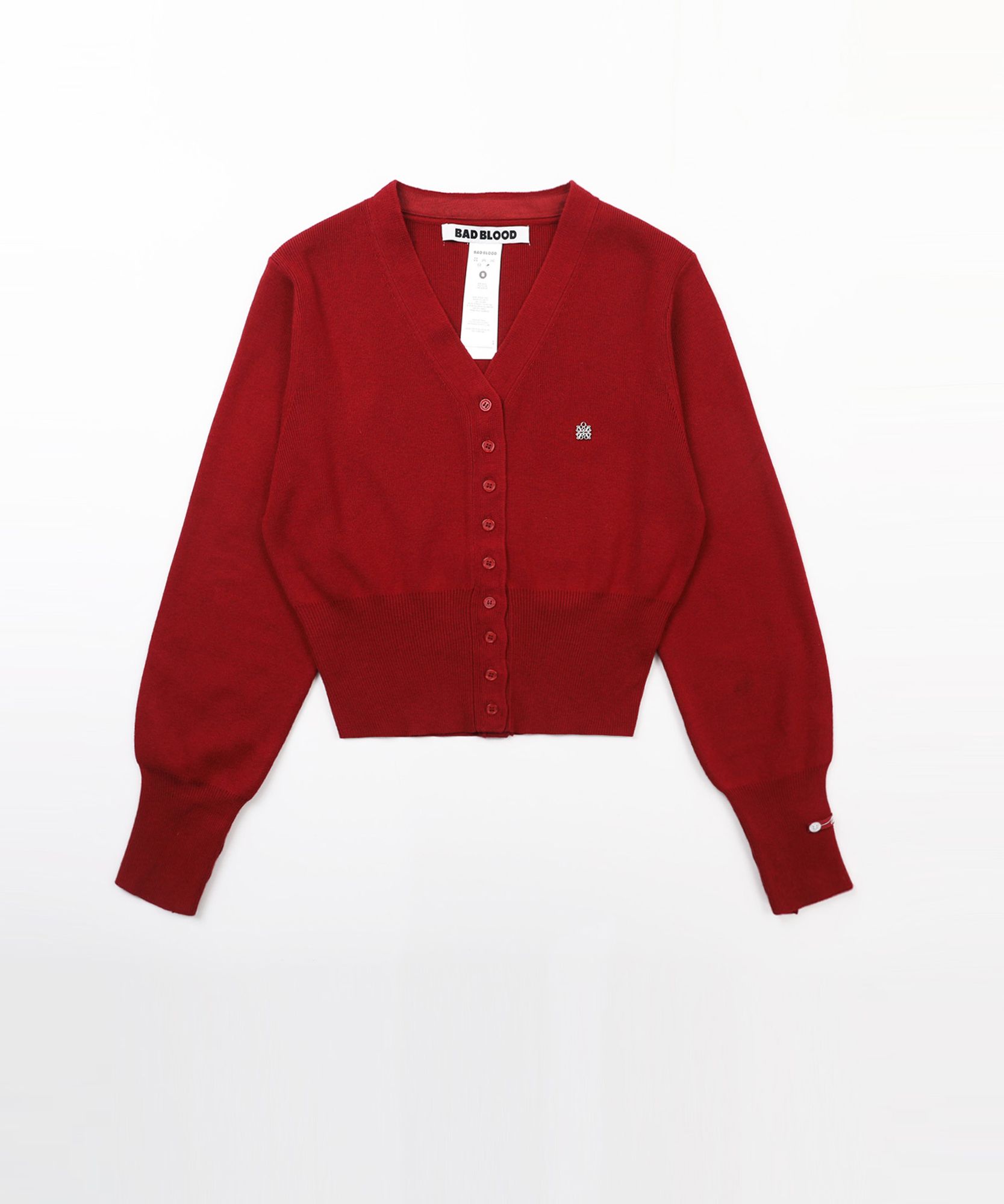 MUSINSA | BADBLOOD The Pure V-Neck Cardigan - Red