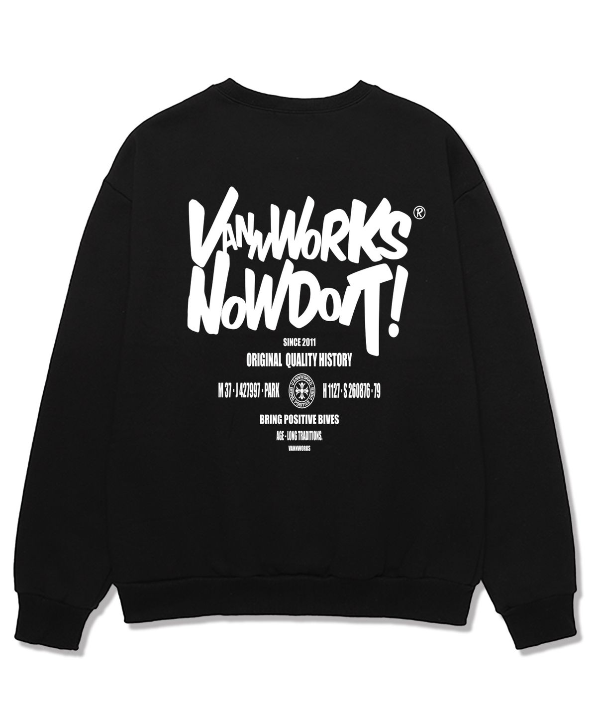 밴웍스(VANNWORKS) DOIT LARGE  오버핏 맨투맨 (VLS0089) 블랙