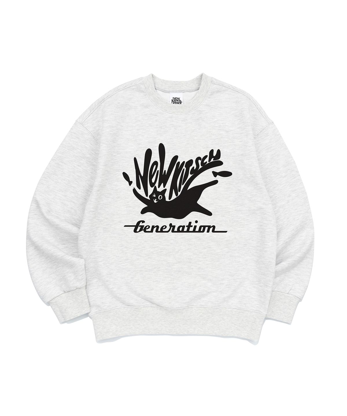 뉴키치(NEWKITSCH) FISH CAT SWEATSHIRTS (LIGHT MELANGE)