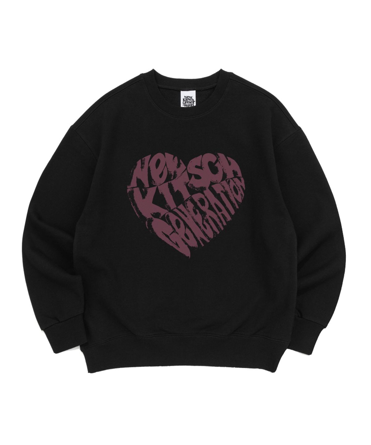 뉴키치(NEWKITSCH) VINT HEART LOGO SWEATSHIRTS (BLACK)