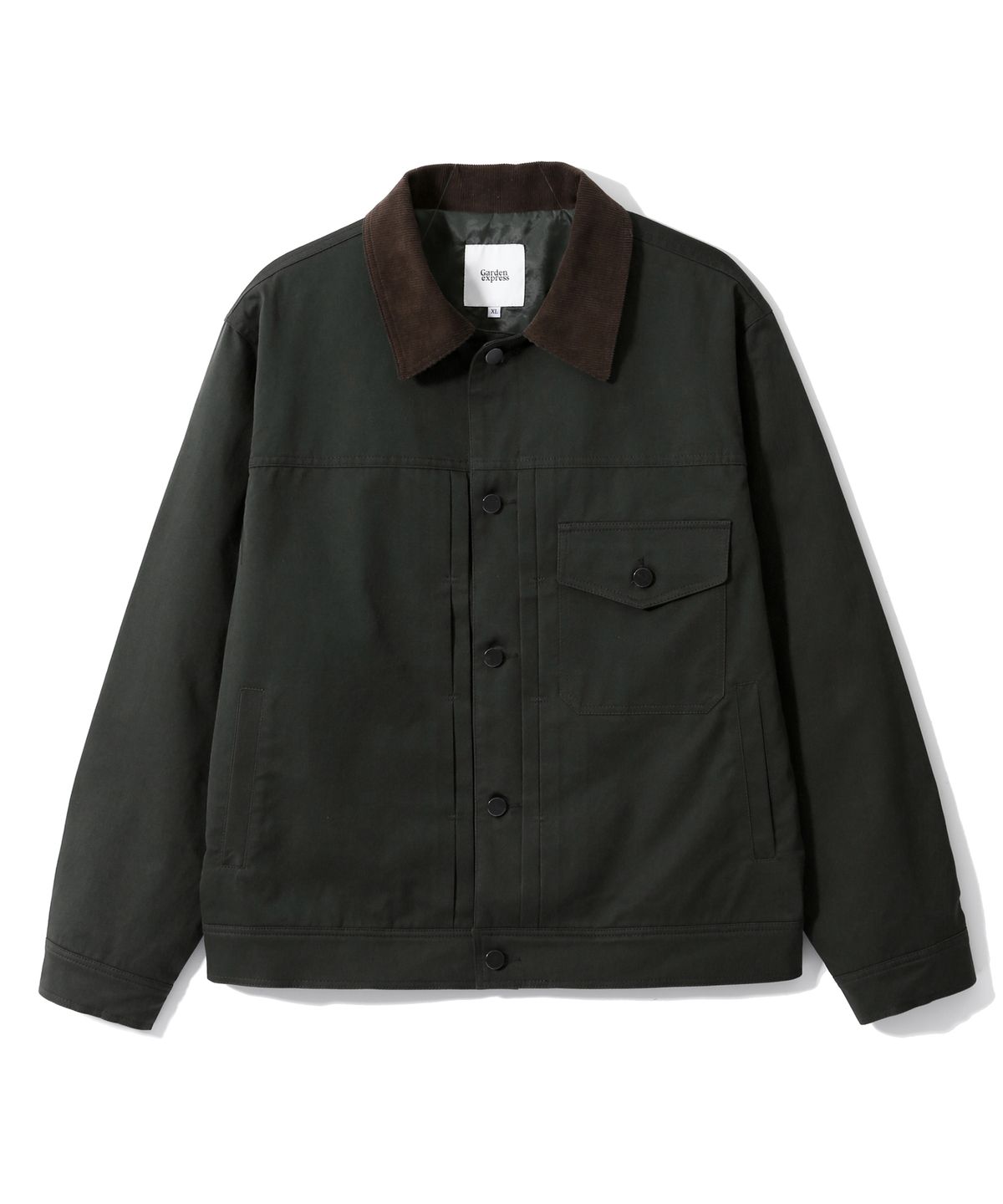 가든익스프레스(GARDEN EXPRESS) Corduroy Collar Trucker Jacket (dark green)