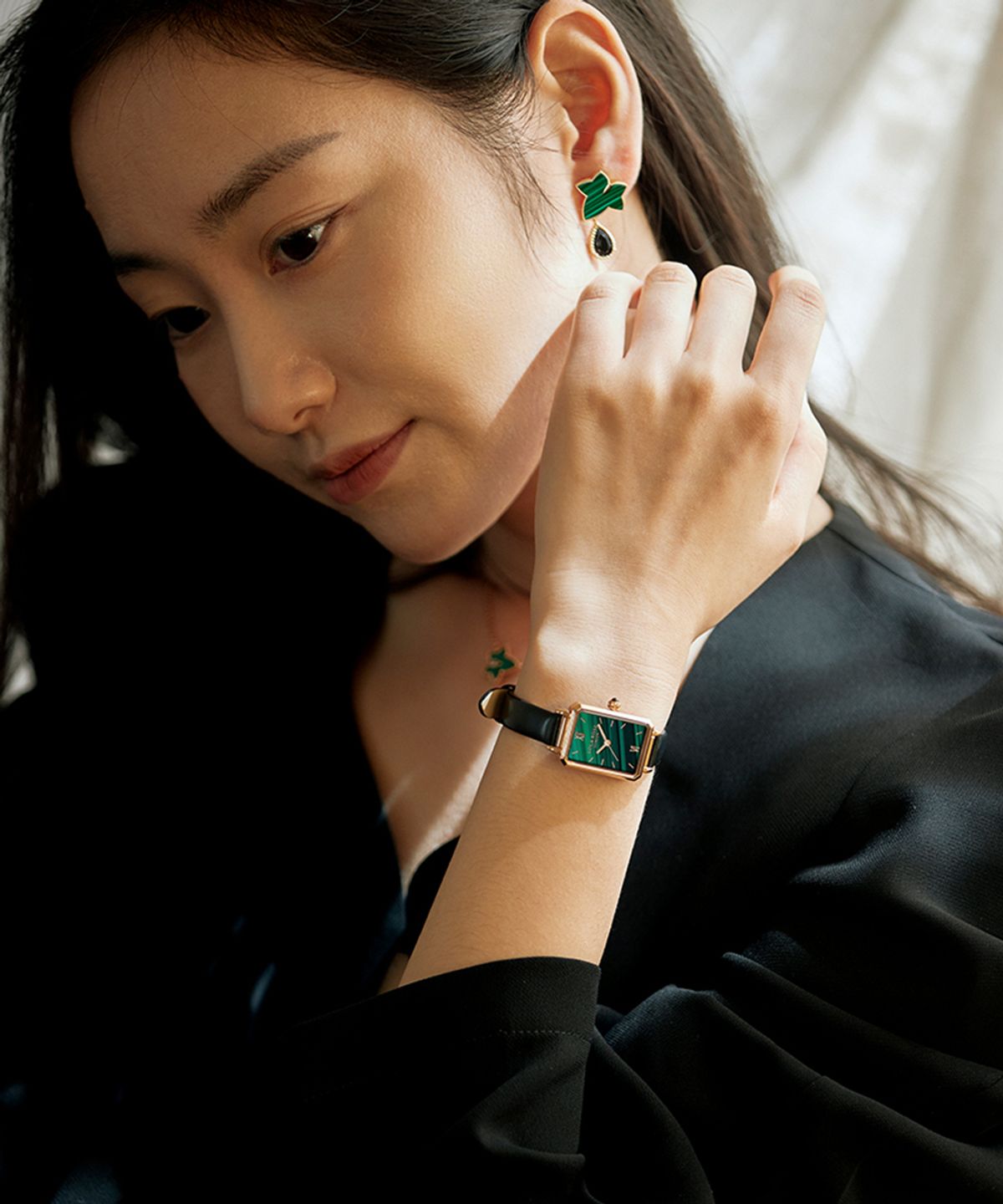 롤라로즈(LOLA ROSE) Ms Lola 말라카이트 텍스처드 가죽스트랩 여성시계