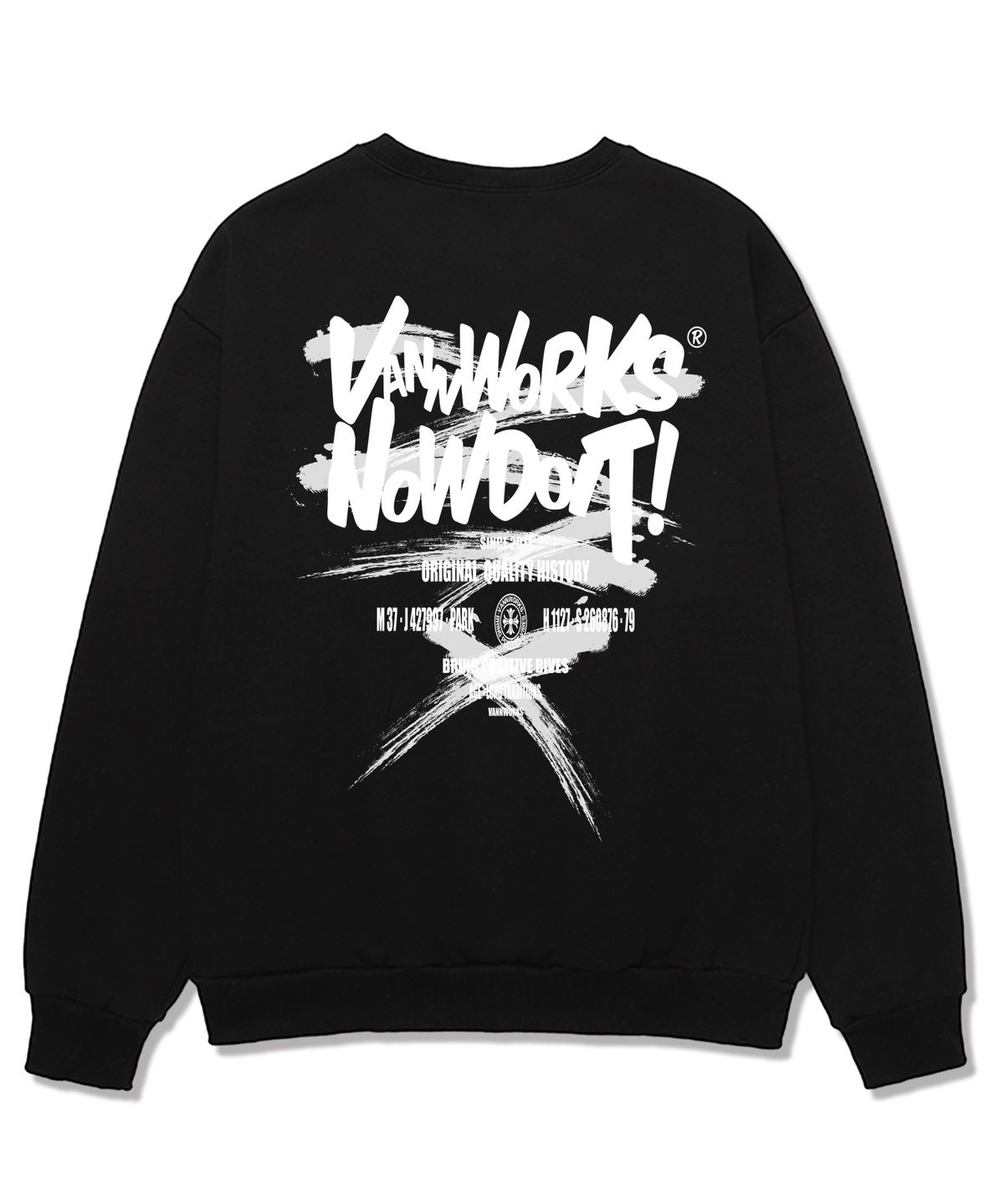 밴웍스(VANNWORKS) DO IT PAINTING 오버핏 맨투맨 (VLS0091) 블랙