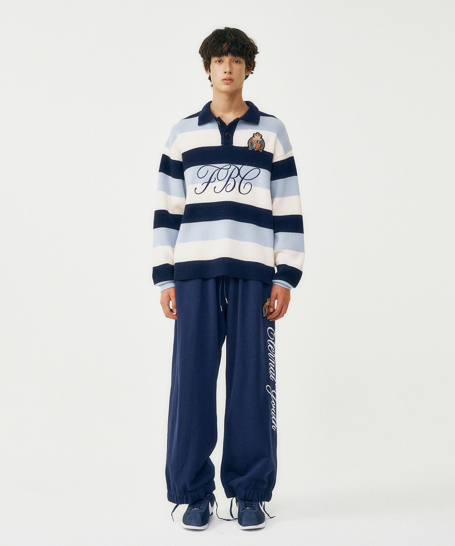 MUSINSA公式 | FROM ARLES 90s Vintage Rugby Knit / SKY BLUE