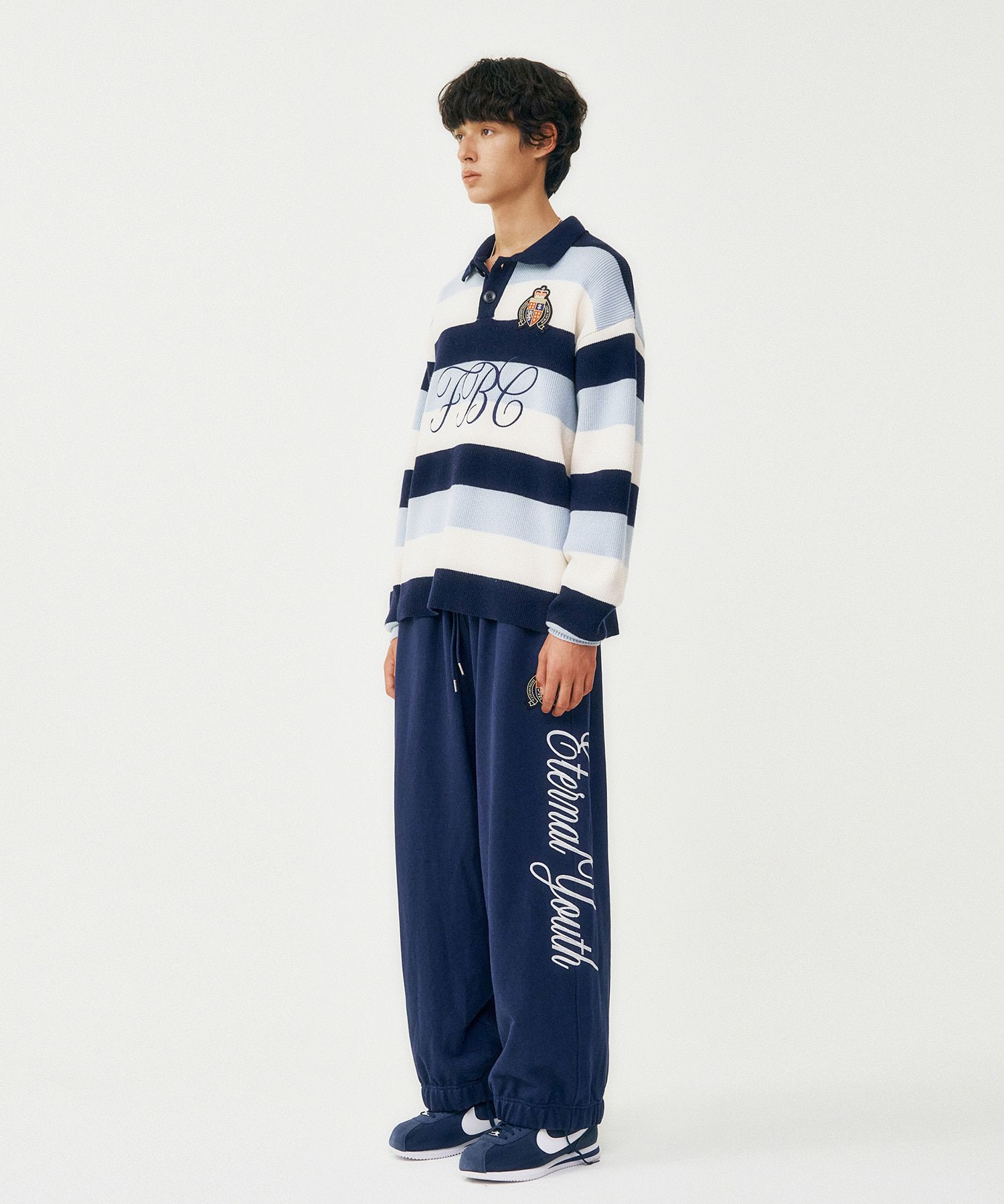 MUSINSA公式 | FROM ARLES 90s Vintage Rugby Knit / SKY BLUE