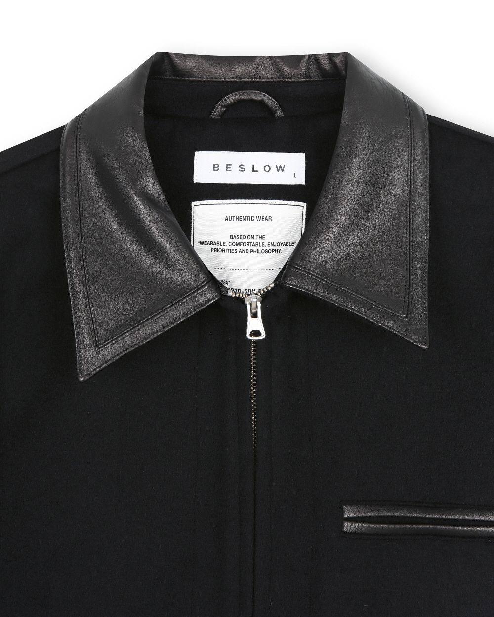 MUSINSA | BESLOW CASHMERE MILITARY ZIP-UP JACKET MELANGE
