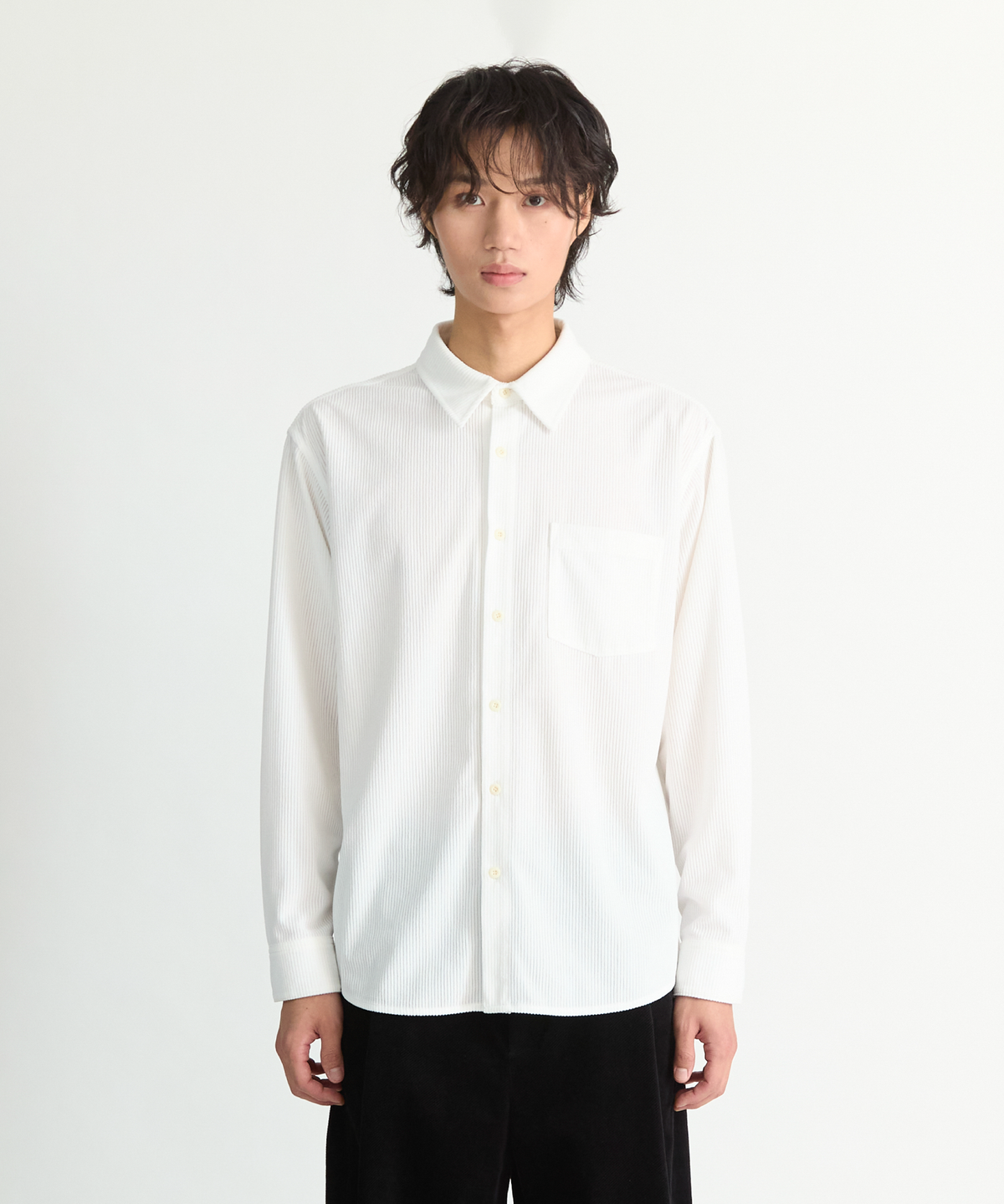 넌블랭크(NONBLANK) 에센셜 코듀로이 셔츠_WHITE