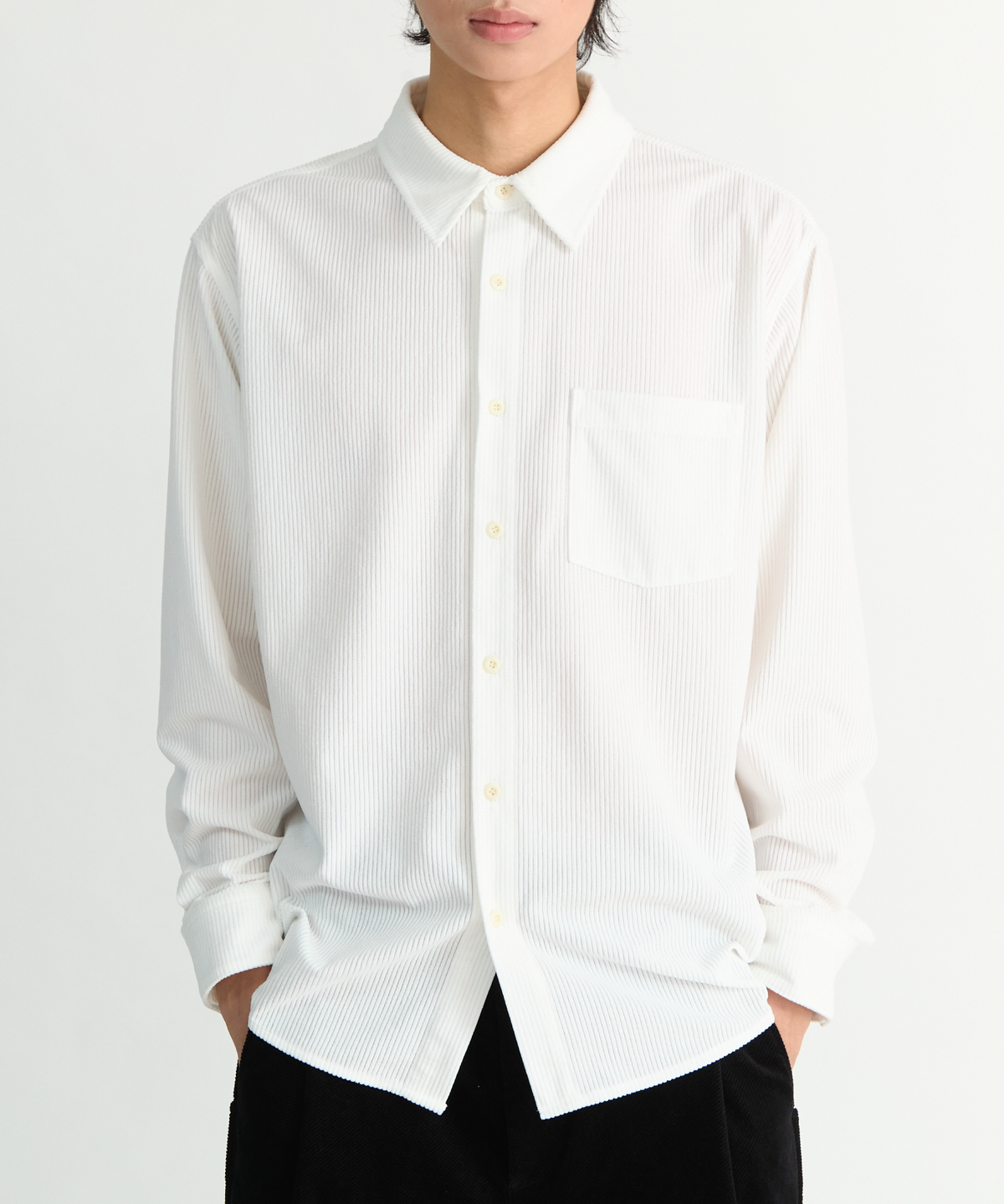 넌블랭크(NONBLANK) 에센셜 코듀로이 셔츠_WHITE