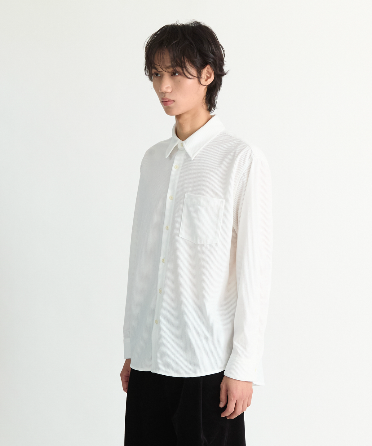 넌블랭크(NONBLANK) 에센셜 코듀로이 셔츠_WHITE