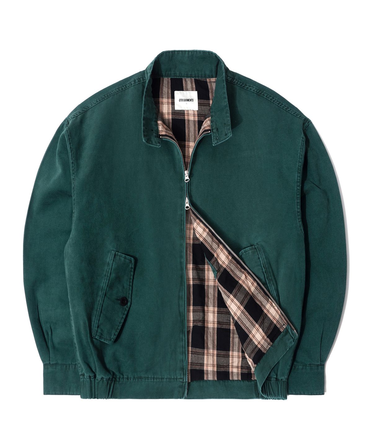 큐티에잇 가먼츠(QT8 GARMENTS) LB Washed Oxford Harrington Jacket (Dark Green)