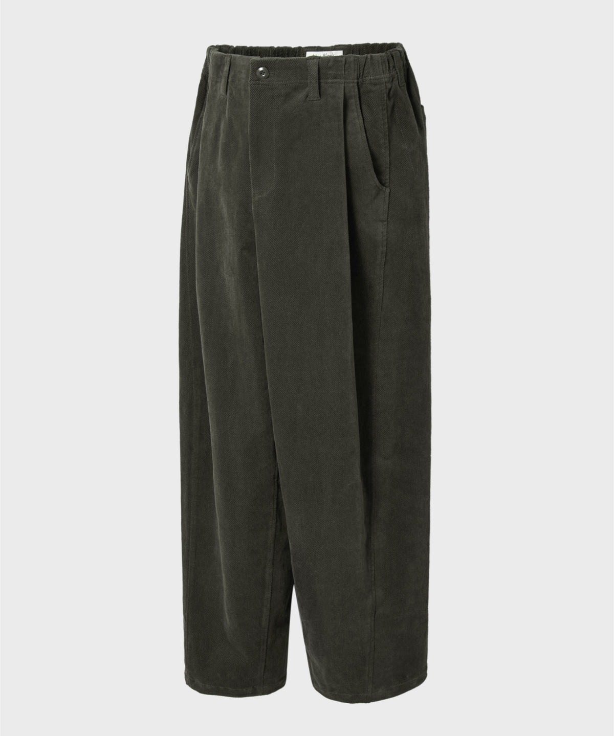 넌블랭크(NONBLANK) 원턱 커브드 스티치 팬츠_KHAKI