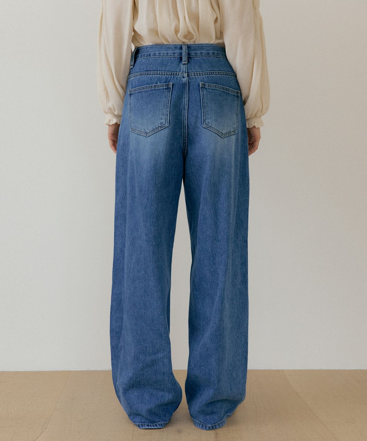 더페니(THE PENNY) ONETUCK WIDE DENIM - Blue