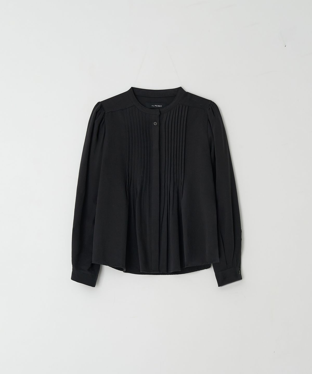 더페니(THE PENNY) PINTUCK RUFFLE BLOUSE - Black