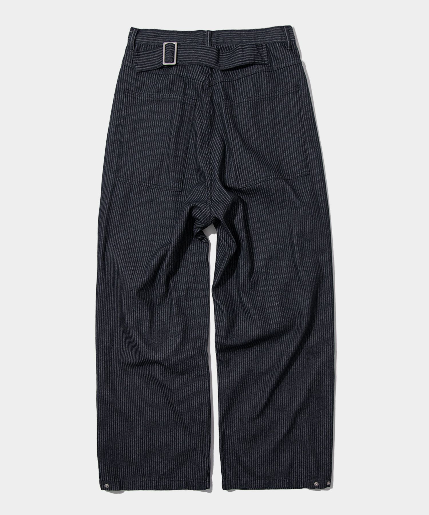 極美品 MUZE PLEATS TROUSERS 2 黒 MUZE TURQUOISE LABEL -【2WAY DENIM CARGO PANTS(BLACK