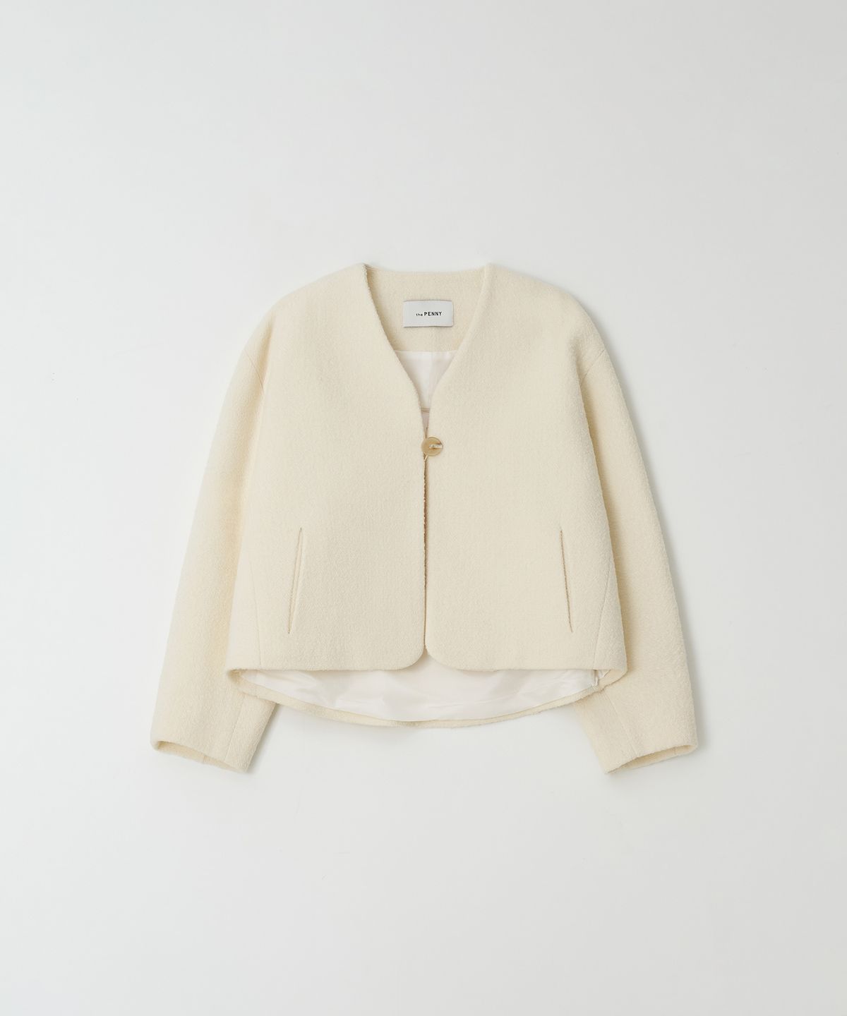 더페니(THE PENNY) V NECK SHORT COAT - Ivory