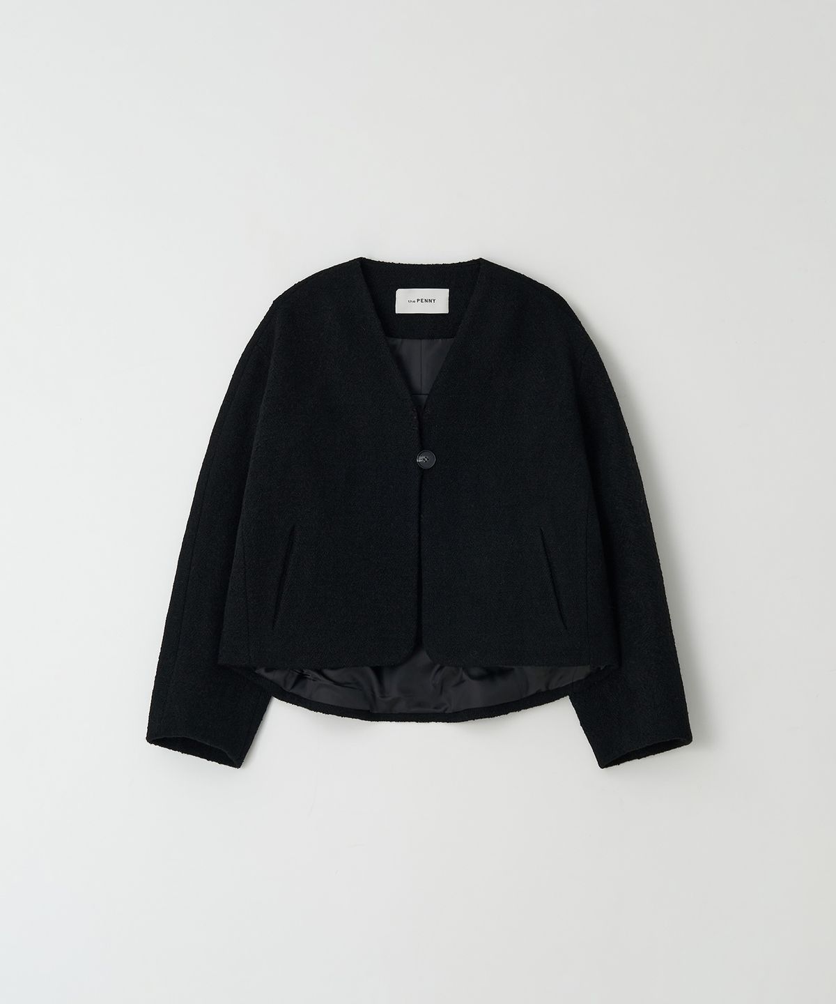 더페니(THE PENNY) V NECK SHORT COAT - Black