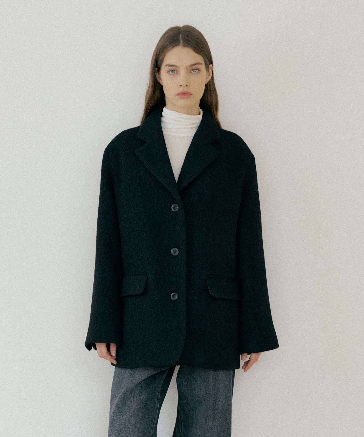 더페니(THE PENNY) WOOL ALPACA JACKET - Black