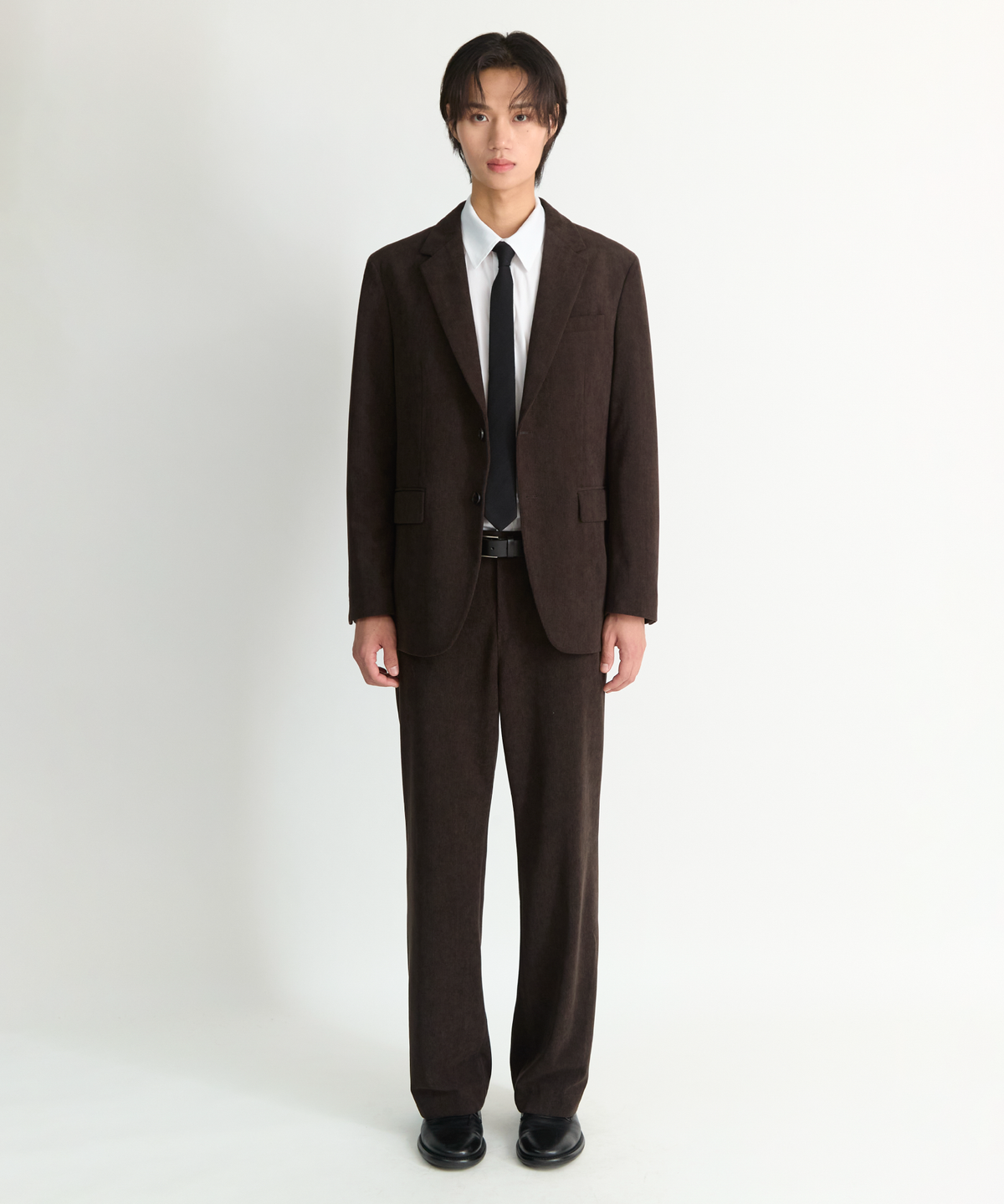 넌블랭크(NONBLANK) 코듀로이 세미 오버 핏 블레이저_DARK BROWN