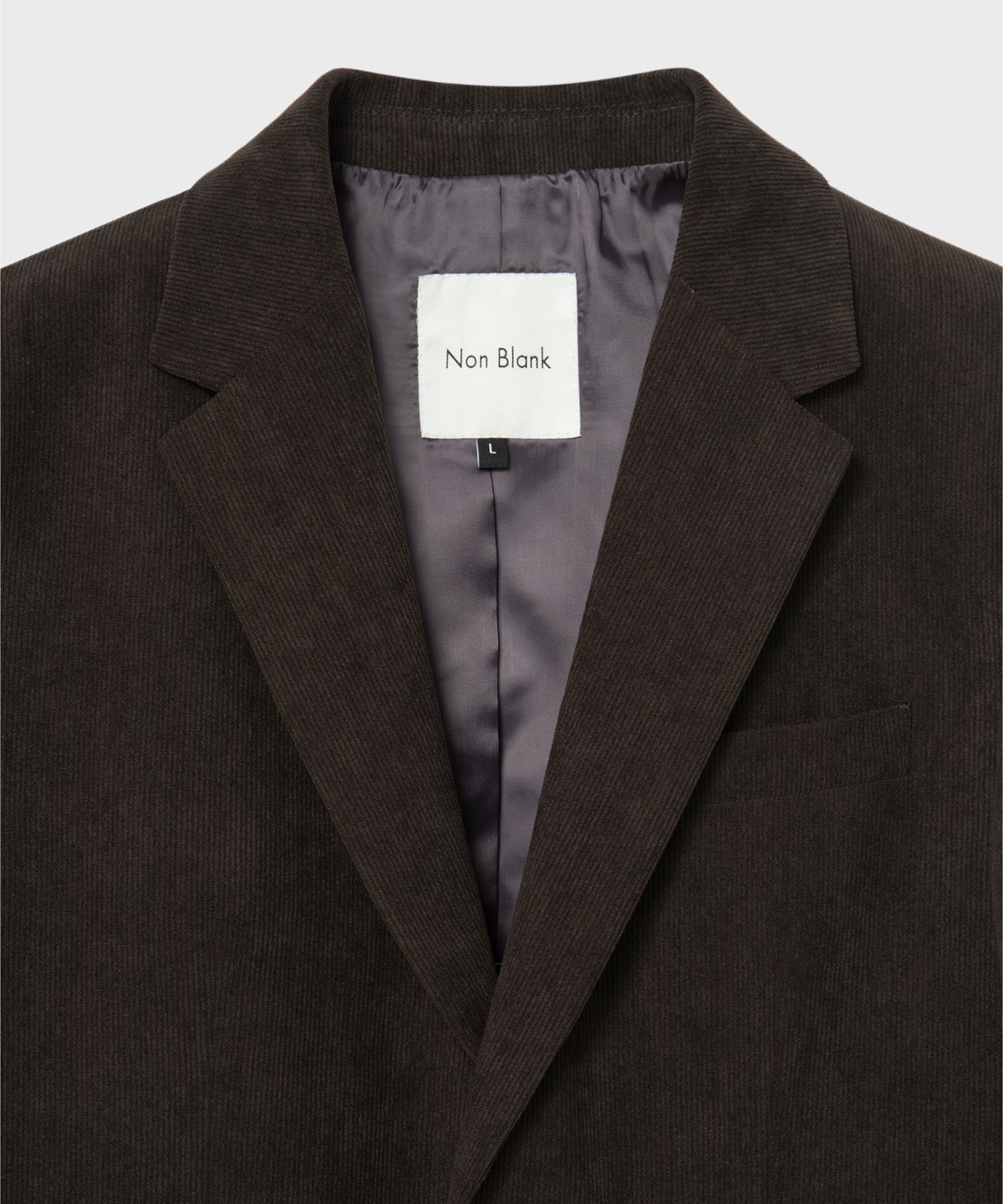 넌블랭크(NONBLANK) 코듀로이 세미 오버 핏 블레이저_DARK BROWN