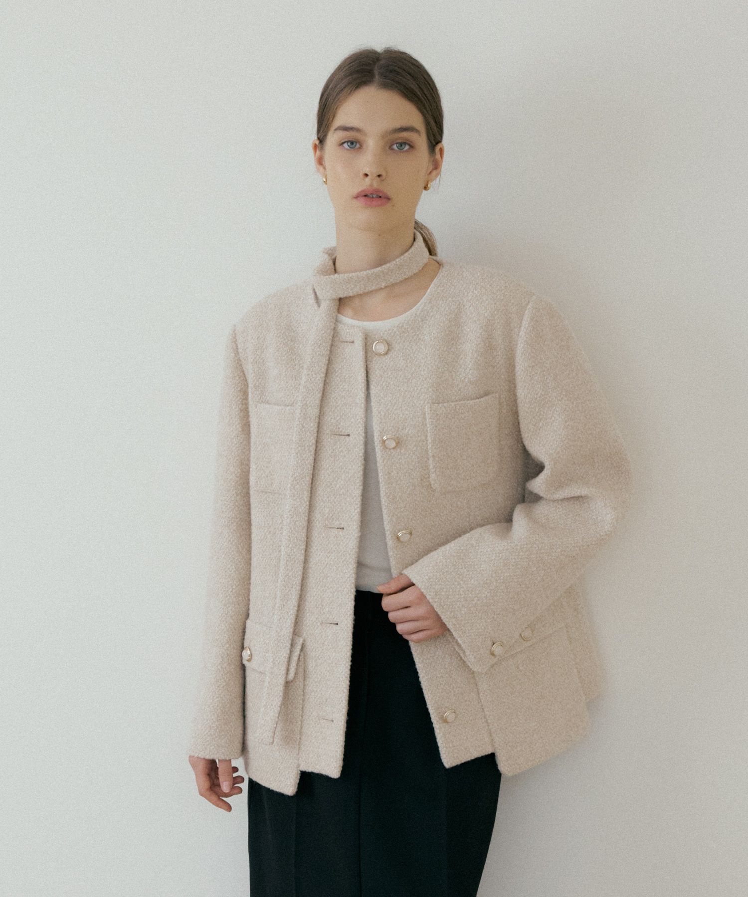 EAPHI / WOOL TWEED JACKET ※公式サイトより購入の正規品 Eaphi wool tweed jacket gray