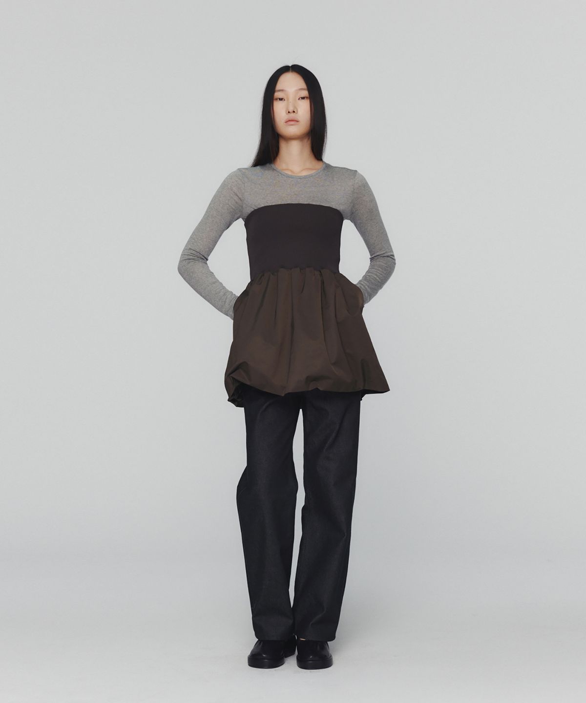 아모멘토(AMOMENTO) COLORED STRAIGHT FIT DENIM_BLACK
