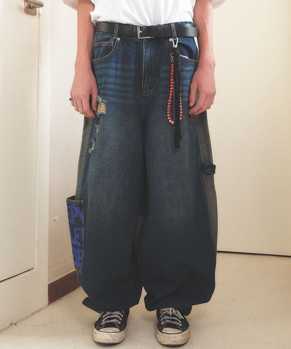 【BAON】[unisex] Langt Banding Balloon Denim Pants MUSINSA | MAINBOOTH LAB.017 Balloon Denim Pants(INDIGO)